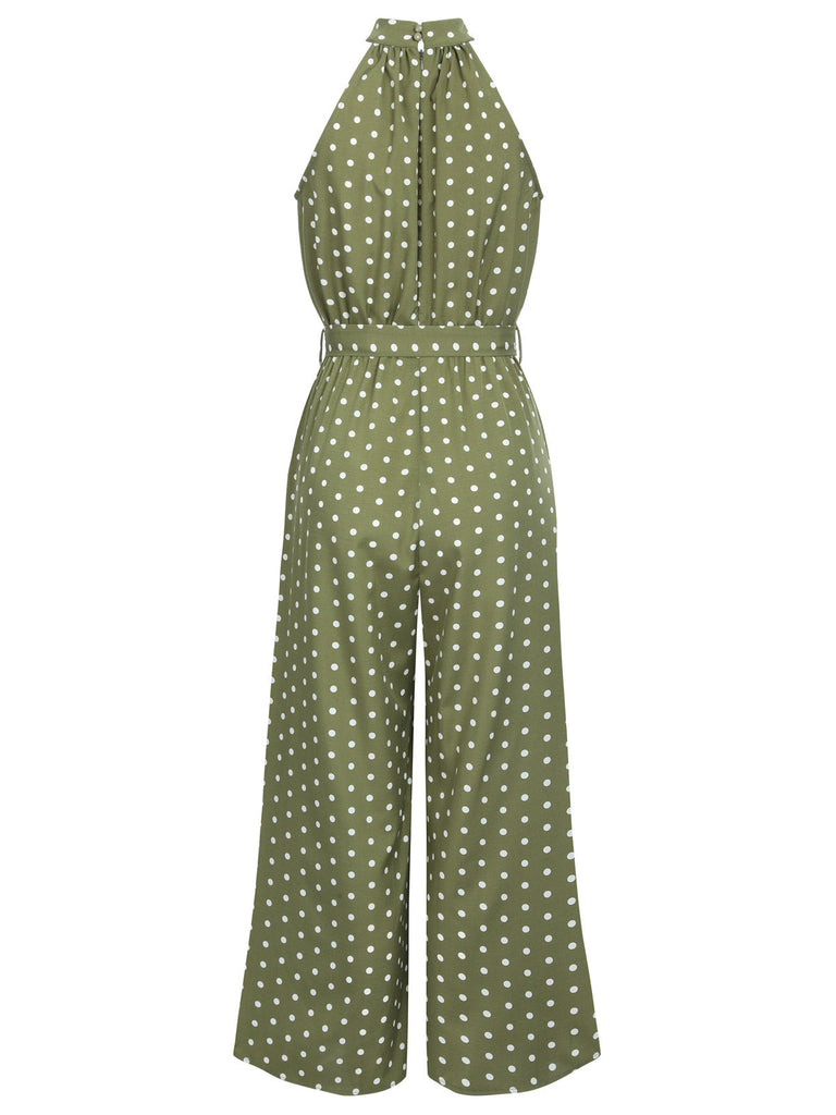 1930s Polka Dot Belt Jumpsuit — vintage elegance for the modern woman