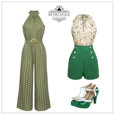 She adds this 1930s Polka Dot Belt Jumpsuit and suddenly it's 1930s perfection