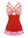 1930s Polka Dot Bowknot Patchwork Swimsuit — vintage elegance for the modern woman