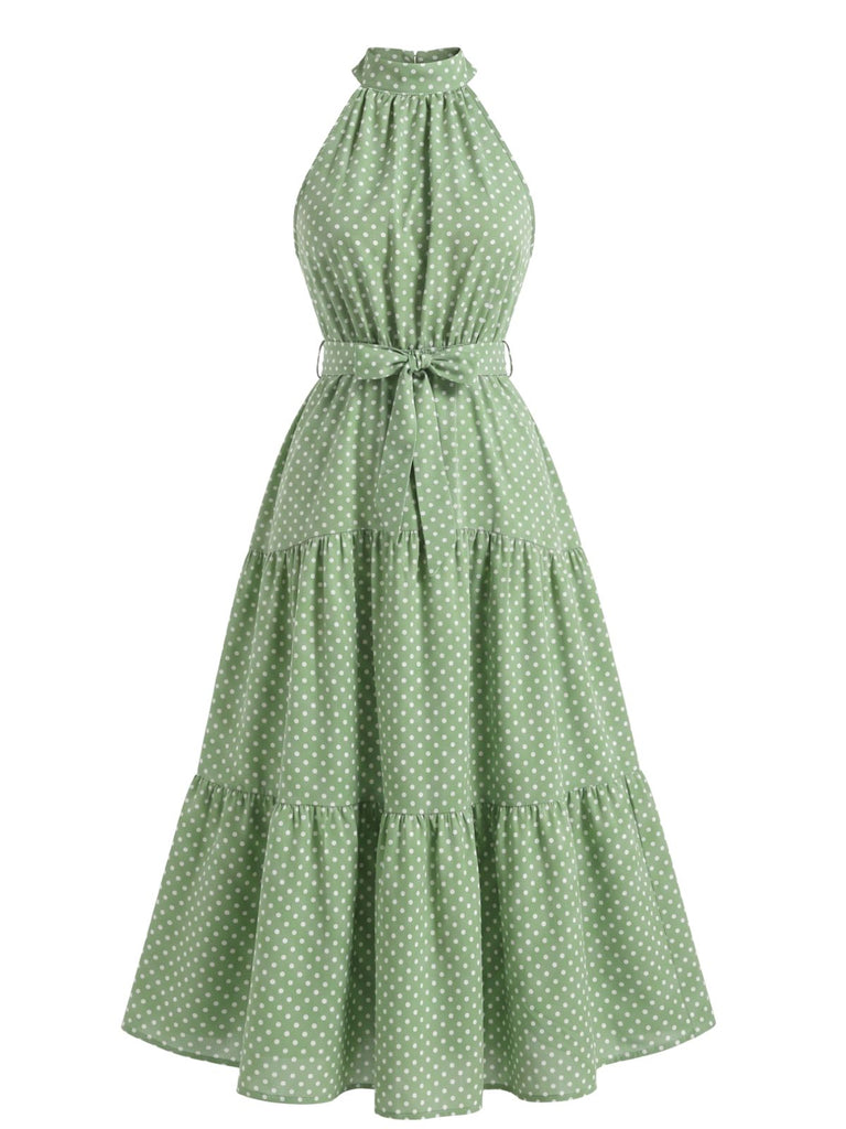 1930s Vintage Polka Dot Floral Dress