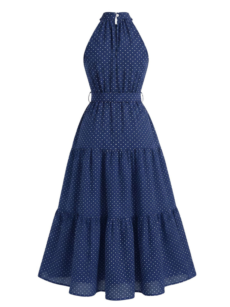 1930s Vintage Polka Dot Floral Dress