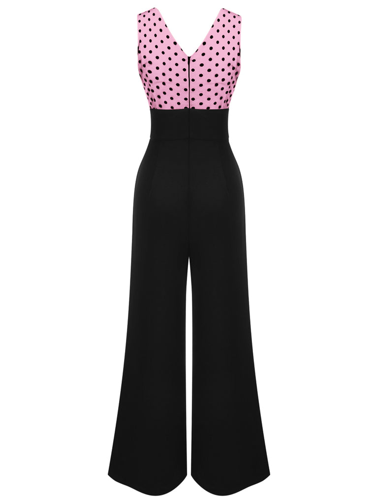 1930s Polka Dot Patchwork Button Jumpsuit — vintage elegance for the modern woman