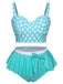 1930s Polka Dot Suspender Swimsuit Set - vintage swimsuit, pin-up style
