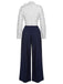 Blue & White 1930s Polka Dots Tie Neck Jumpsuit, vintage romper, retro jumpsuit - perfect for women who love vintage and retro fashion