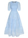 1930s Round Neck Puff Sleeve Wrinkle Dress — a 1930s silhouette that turns sidewalks into runways