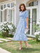 This 1930s Round Neck Puff Sleeve Wrinkle Dress wraps her in 1930s elegance, one twirl at a time