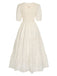 1930s Round Neck Puff Sleeve Wrinkle Dress — a 1930s silhouette that turns sidewalks into runways