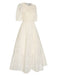 She slips into this 1930s Round Neck Puff Sleeve Wrinkle Dress and suddenly it's a 1930s daydream