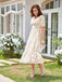 1930s Round Neck Puff Sleeve Wrinkle Dress: where 1930s romance meets her modern spirit