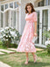This 1930s Round Neck Puff Sleeve Wrinkle Dress wraps her in 1930s elegance, one twirl at a time