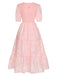 She slips into this 1930s Round Neck Puff Sleeve Wrinkle Dress and suddenly it's a 1930s daydream