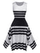 1930s Round Neck Sleeveless Striped Dress, vintage dress, retro fashion - perfect for women who love vintage and retro fashion