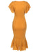 View 10: 1930s 1930s Ruffle Lace-up Fishtail Dress