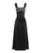 1930s Satin Rhinestone Wide-Strap Maxi Dress - vintage dress, retro fashion