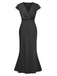Front view: 1930s 1930s Satin Solid V-Neck Fishtai
