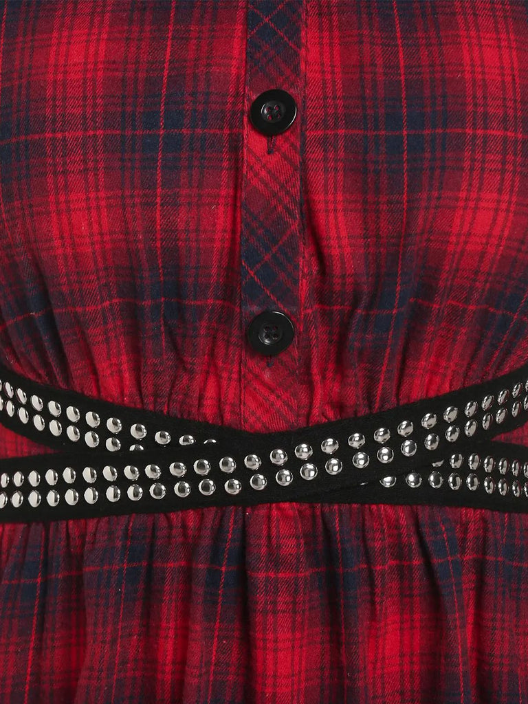 1930s Scottish Plaid Lapel Belt Blouse — vintage elegance for the modern woman