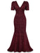 1930s Sequin Bow Maxi Mermaid Dress - vintage dress, retro fashion