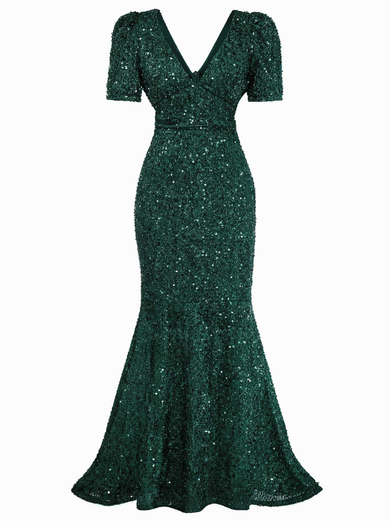 Mermaid Red Sequin V-Neck Floor Length Dress for Prom & Cocktail Parties Mermaid Red Sequin V-Neck Floor Length Dress for Prom & Cocktail Parties