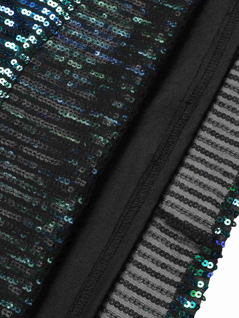 Fabric texture: 1930s 1930s Sequined Tassels Mesh Patchwork Dress, perfect for retro themed parties, vintage fashion enthusiasts and special occasions