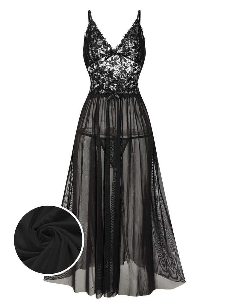 1930s Sheer Lace Spaghetti Straps Nightgown | Retro Stage
