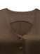 2PCS Brown 1930s Solid Satin Sleeveless V-Neck Vest & Fishtail Skirt - vintage skirt, retro style