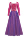 Purple 2PCS 1930s Hocus Pocus Lace Floral Top & Skirt - vintage skirt, retro style