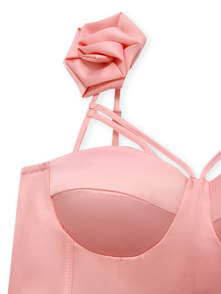 1930s Solid 3D Floral Hollow Out Slip Dress - vintage dress, retro fashion