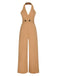 1930s Solid Button Halter Lapel Jumpsuit, vintage romper, retro jumpsuit - perfect for women who love vintage and retro fashion