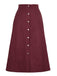This 1930s Solid Buttoned Corduroy A-Line Skirt spins 1930s stories with every step