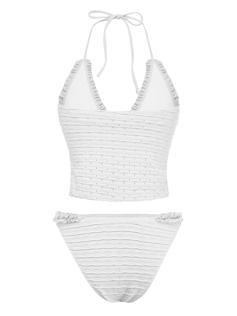 1930s-Solid-Cut-Out-Shirred-Bikini-Set, vintage, retro, swimwear