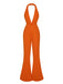 1930s Solid Deep V-Neck Halter Jumpsuit, vintage romper, retro jumpsuit - perfect for women who love vintage and retro fashion