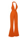 1930s Solid Deep V-Neck Halter Jumpsuit, vintage romper, retro jumpsuit - perfect for women who love vintage and retro fashion
