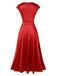 1930s Solid Deep V-Neck Satin Dress, vintage dress, retro fashion - perfect for women who love vintage and retro fashion