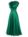 1930s Solid Deep V-Neck Satin Dress, vintage dress, retro fashion - perfect for women who love vintage and retro fashion