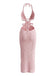 1930s Solid Halter Cutout Crocheting Cover-Up Dress - vintage dress, retro fashion