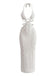 1930s Solid Halter Cutout Crocheting Cover-Up Dress - vintage dress, retro fashion