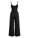 1930s Solid Knitted Spaghetti Straps Wide-Leg Jumpsuit - vintage romper, retro jumpsuit, playful style for vintage lovers