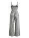 1930s Solid Knitted Spaghetti Straps Wide-Leg Jumpsuit: beautiful vintage romper, retro jumpsuit, playful style with timeless appeal