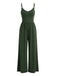 1930s Solid Knitted Spaghetti Straps Wide-Leg Jumpsuit | vintage romper, retro jumpsuit, playful style - perfect for retro fashion enthusiasts