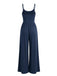 1930s Solid Knitted Spaghetti Straps Wide-Leg Jumpsuit: beautiful vintage romper, retro jumpsuit, playful style with timeless appeal