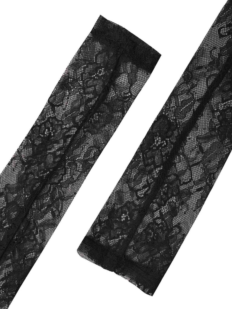 1930s Solid Lace Patchwork Velvet Fishtail Dress, vintage dress, retro fashion, lace detail - perfect for women who love vintage and retro fashion