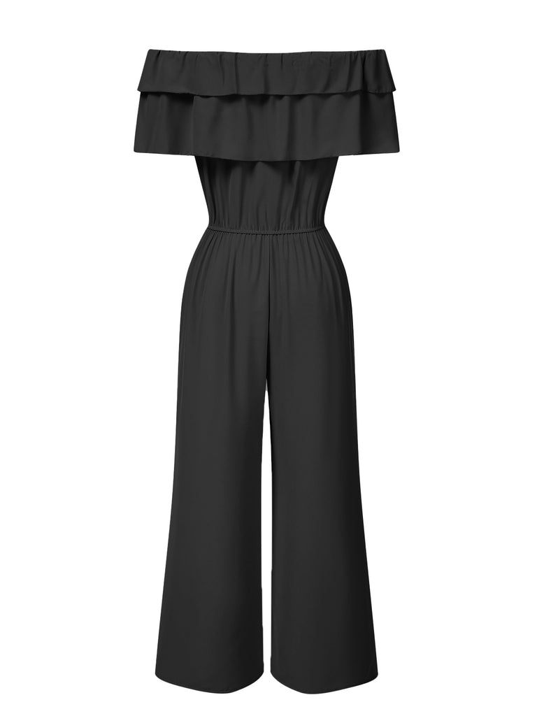 1930s Solid Laye Ruffle OffShoulder | 1930s | vintage romper, retro jumpsuit