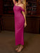 1930s Solid Off-Shoulder Bodycon Maxi Dress - vintage dress, retro fashion