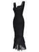 1930s Solid Pleated Wide Strap Fishtail Dress, vintage dress, retro fashion - perfect for women who love vintage and retro fashion