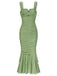1930s Solid Pleated Wide Strap Fishtail Dress, vintage dress, retro fashion - perfect for women who love vintage and retro fashion