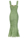 1930s Solid Pleated Wide Strap Fishtail Dress, vintage dress, retro fashion - perfect for women who love vintage and retro fashion