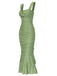 1930s Solid Pleated Wide Strap Fishtail Dress, vintage dress, retro fashion - perfect for women who love vintage and retro fashion