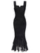 1930s Solid Pleated Wide Strap Fishtail Dress, vintage dress, retro fashion - perfect for women who love vintage and retro fashion