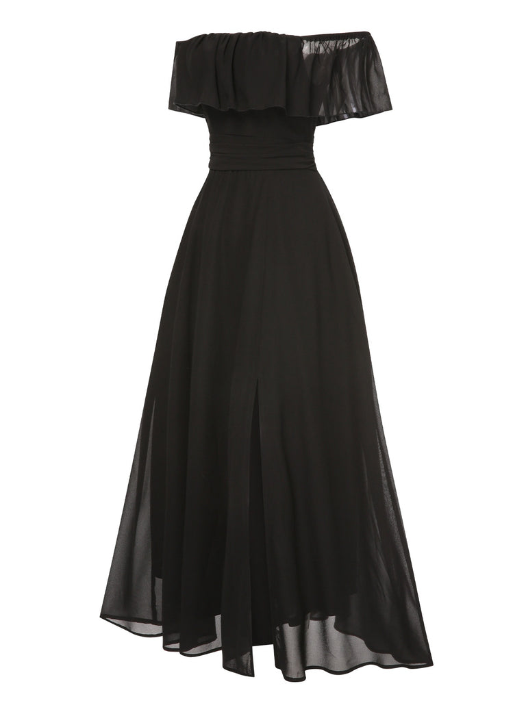 black mini dress tank Black Mermaid Long Party Women Prom Dresses, Off the Shoulder Slit Fas –  bridalsew