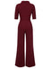 1930s Solid Rolled Collar Belted Jumpsuit, vintage romper, retro jumpsuit - perfect for women who love vintage and retro fashion